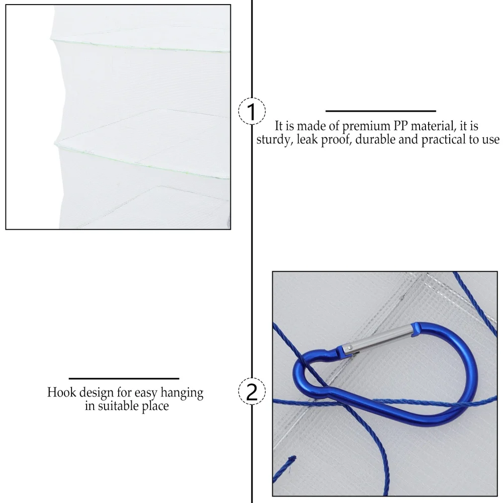 

1pc Folding Fishing Net Multi-Layer Drying Net Basket Dryer Net Hanging Cage