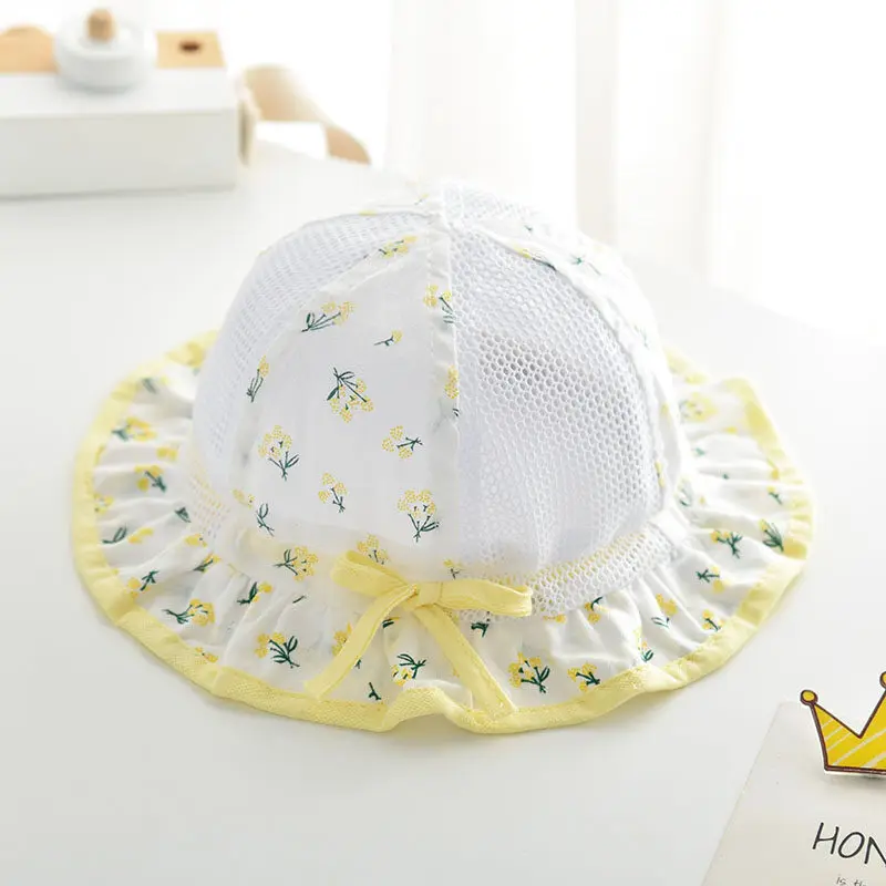 

3-12 Month Floral Newborn Girls Cotton Hats Baby Hats Infant Caps Kids Newborn Summer Cap 3 6 9 Month New Born Girl Bucket Hat