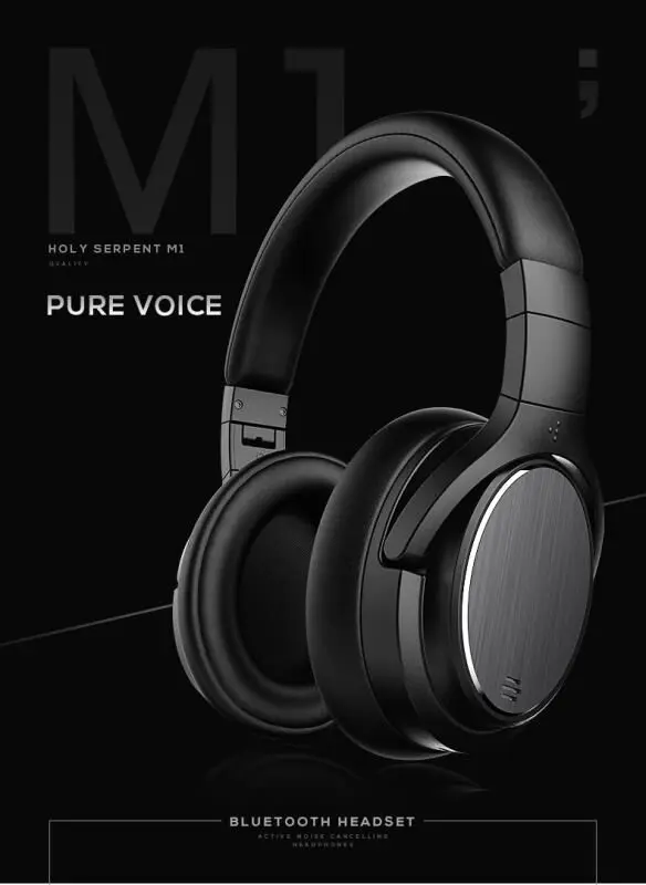 HOLY SERPENT M1 ANC активные шумоподавления беспроводные наушники Bluetooth гарнитура с супер HiFi глубоким басом 48H для музыки