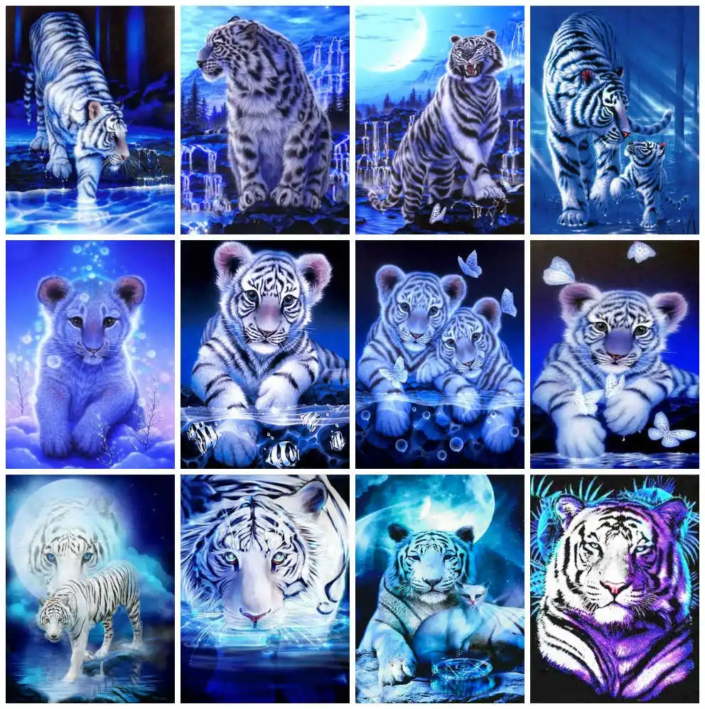

AZQSD Diamond Painting Tiger Animal Handmade Diamond Embroidery Mosaic 5d Diy Home Decor Gift Needlework Cross Stitch Kits