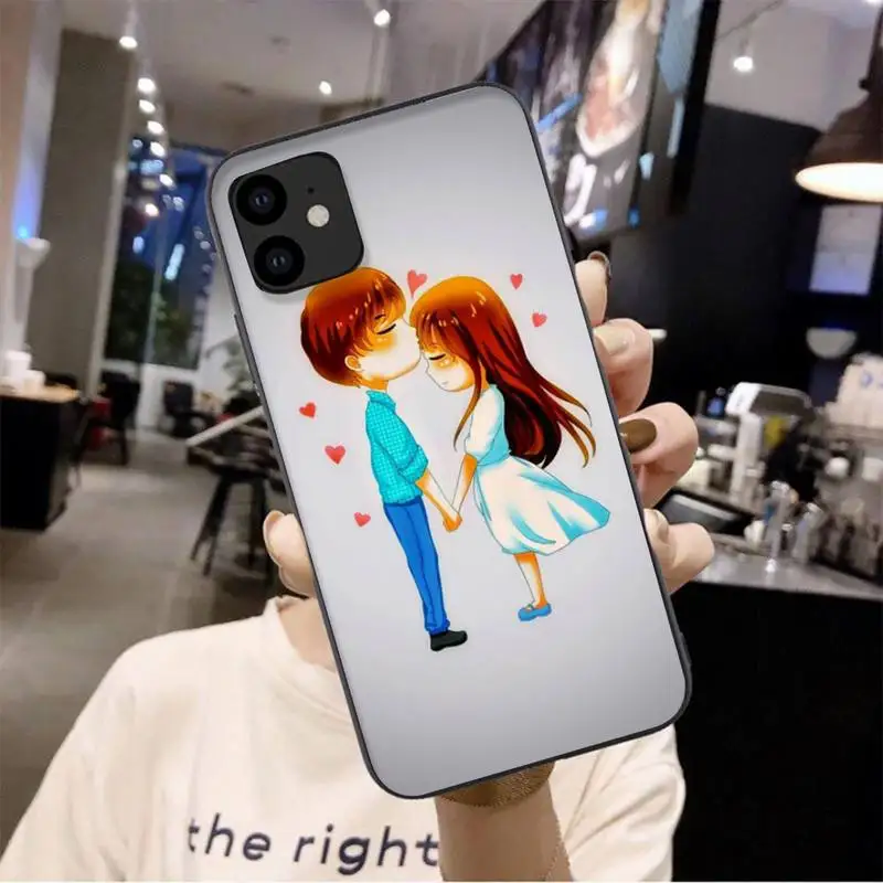 

LJHYDFCNB Lovely Couple Phone Case For Iphone 6 6s 7 8 Plus XR X XS 11 12 Pro Mini Max