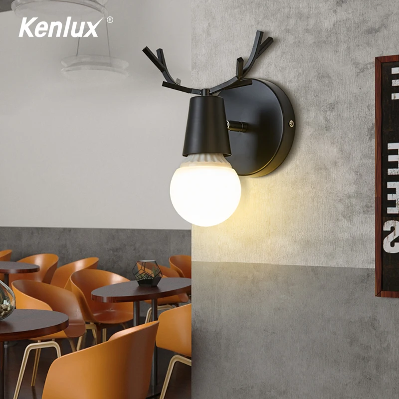 Kenlux светодиодная настенная лампа деревянный железный скандинавский олень