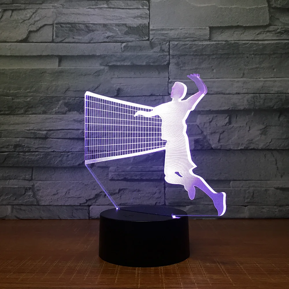 

Volleyball Player 3D LED RGB Night Light 7 Color Change Desk Light Action Figures Kids Home Christmas Toys
