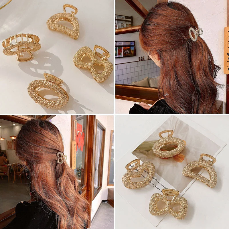 

New Fashion Exquisite Medium and Small Geometric Hair Claw for Women Girls Clamps Hair Crab Metal Hair Clip Accessories Headwear