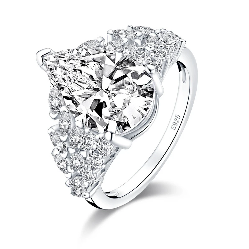 Роскошное свадебное кольцо LESF из серебра 925 пробы потрясающие обручальные кольца