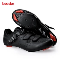 boodun men women genuine leather cycling shoes breathable anti skid nylon sole road mountain bike bicycle mtb shoes with lock