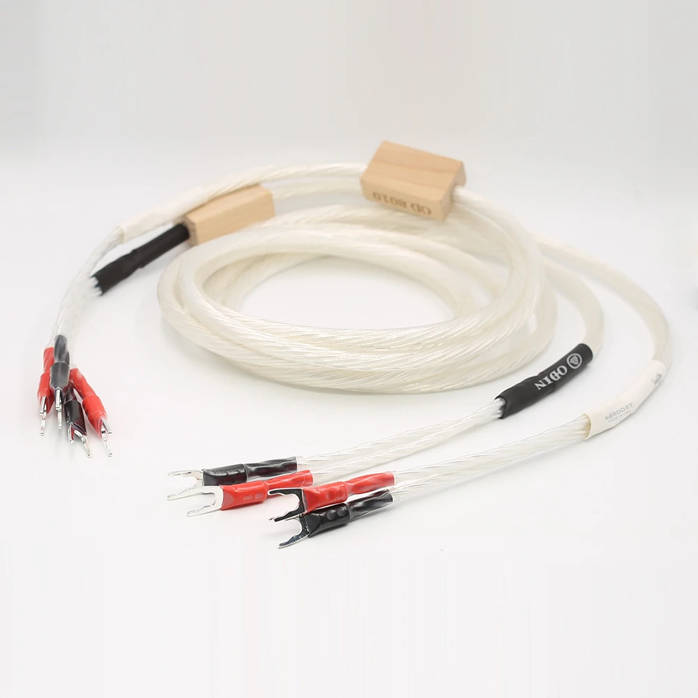 

YTER NORDOST ODIN Silver Plated HIFI Loudspeaker Audiophile Speaker cable Spade Plug Audio Cable HIFI, Biwire speaker cabl