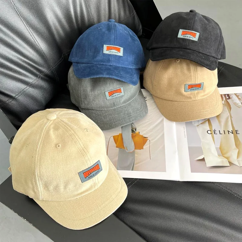 

Short Brim Baseball Cap Hip Hop Casual Flat Brimmed Snapback Hat Cotton Outdoor Sports Hiphop Men Cap Sunscreen Summer Cap Bone