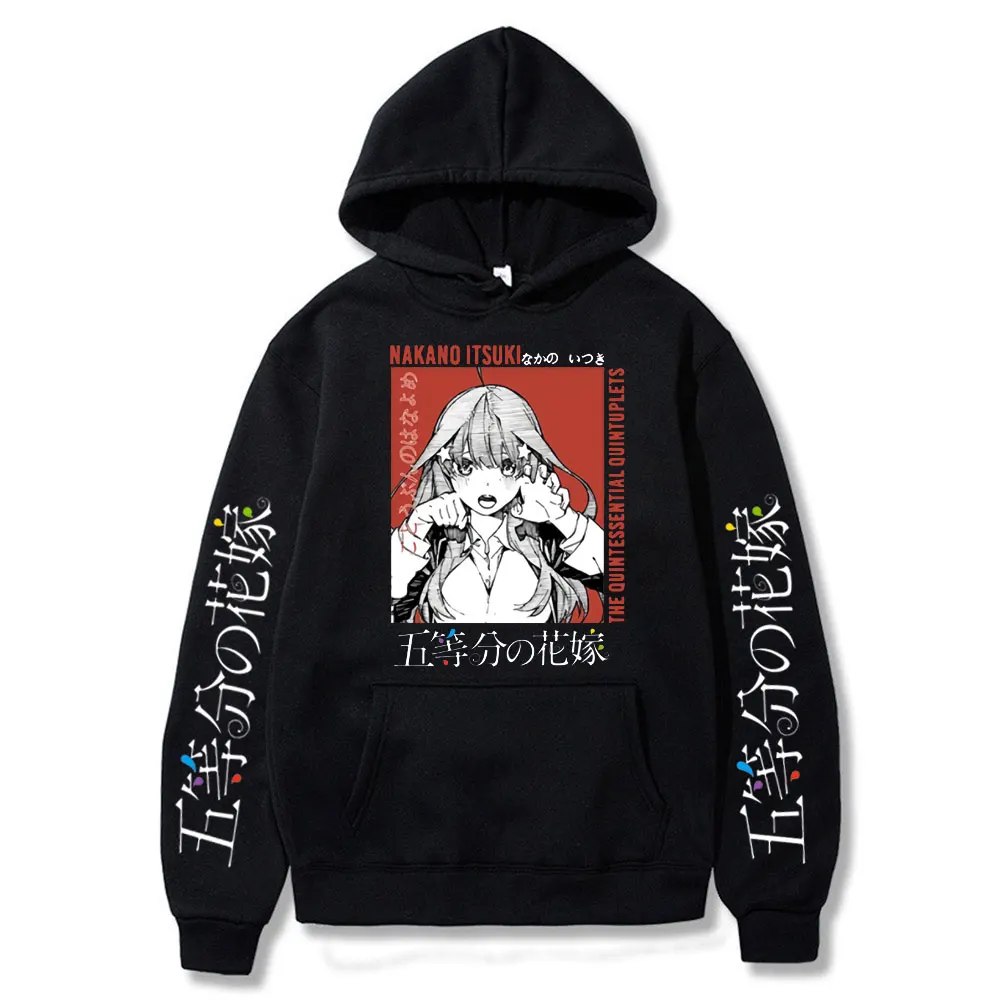 

The Quintessential Quintuplets Hoodies Men Hot Comic Black Hooded Sweatshirts Women Autumn Hip Hop Hoodie Boys Girls Pullovers
