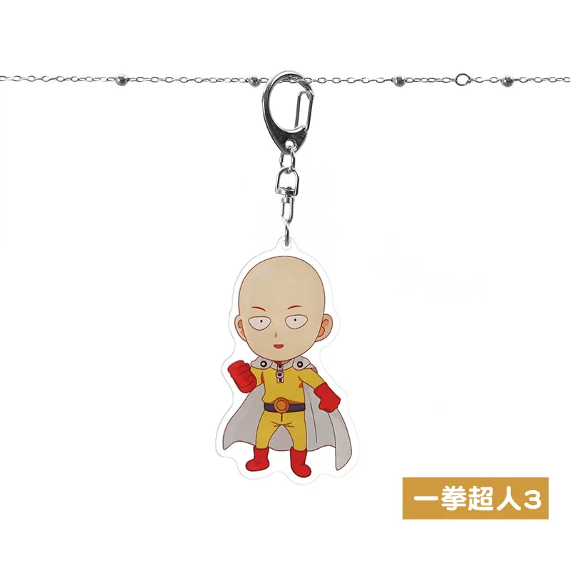 Аниме One Punch Man брелок Сайтама милый забавный мультфильм акриловое кольцо для ключей модная новинка Персонализированная подвеска ювелирное изделие подарок брелок - Цвет: K-6593