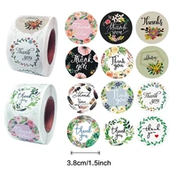 500pcs 3 8cm flower round thank you seal sticker gift packing decration sticker for kids diy diary scrapbooking
