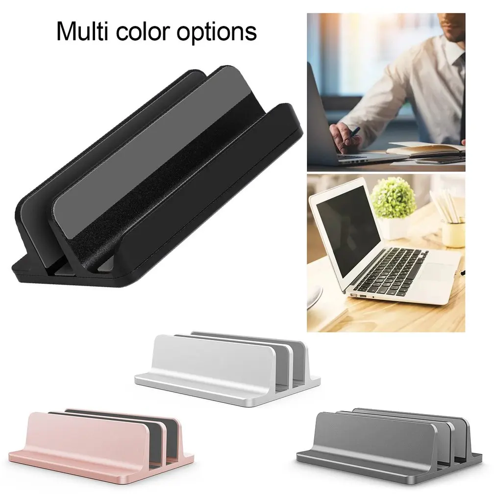 

Durable Vertical Laptop Stand For Macbook Air Pro Desktop Double Desktop Stand Holder With Adjustable Dock