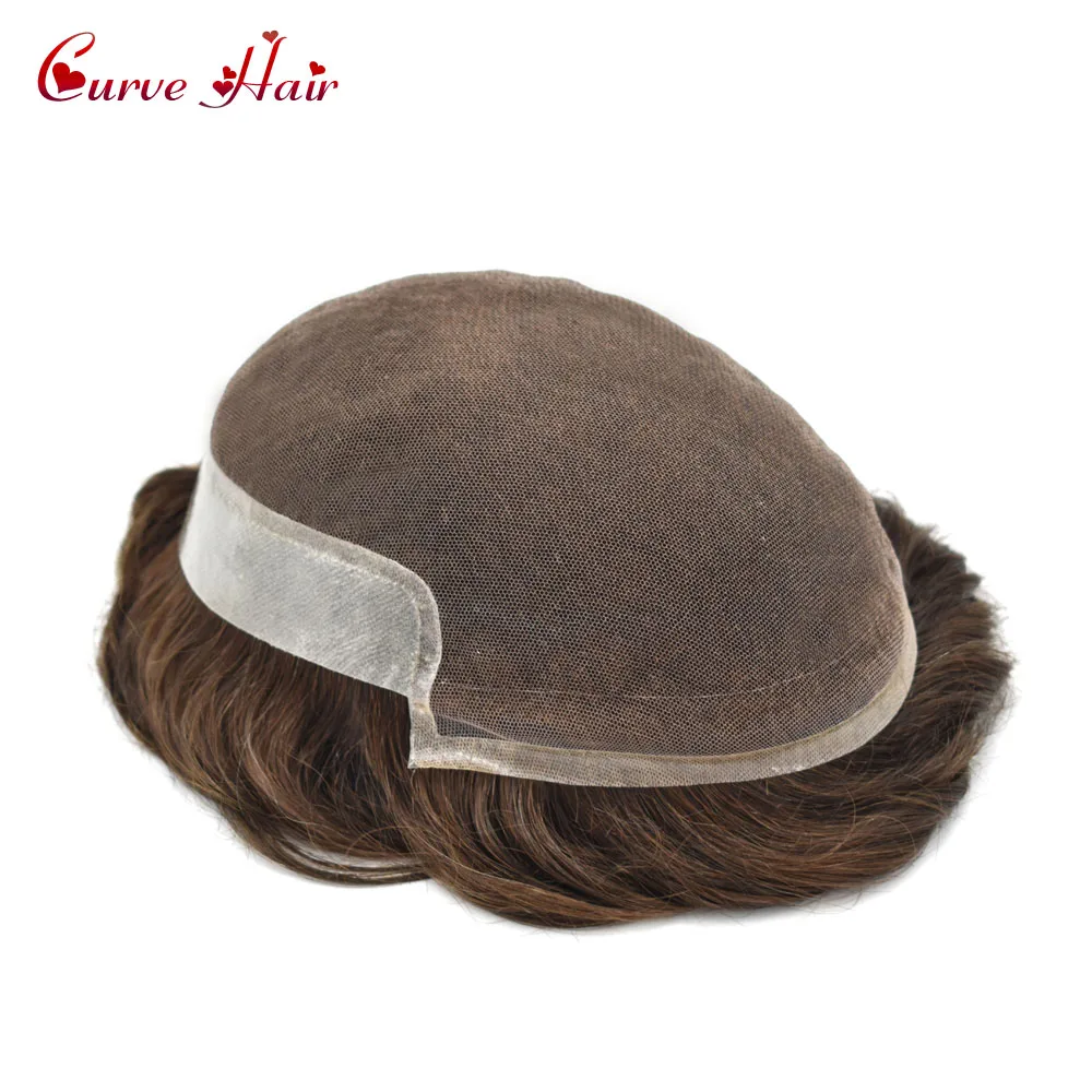 Мужской парик s-Toupee Сменные Мужские t-System французские отбеленные узлы натуральные