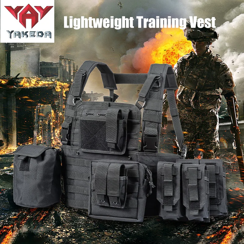 

Yakeda Lightweight Tactical Vest Men 1000D Nylon Camouflage Combat Vest Outdoor Sports Military Hunting Training Tactique Gilet