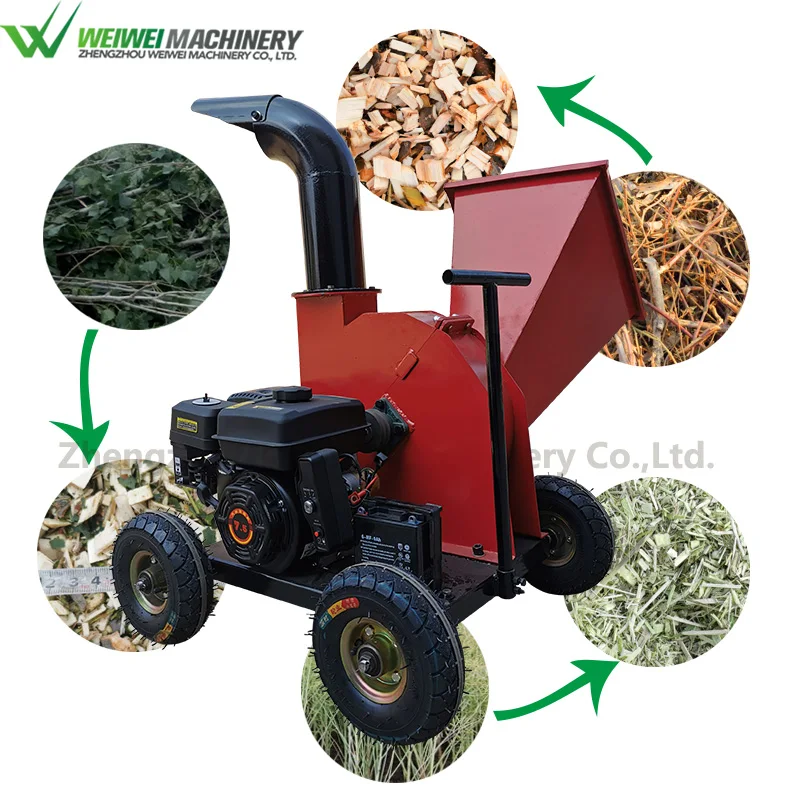 

Weiwie small chips making gasoline power drum wood chipper