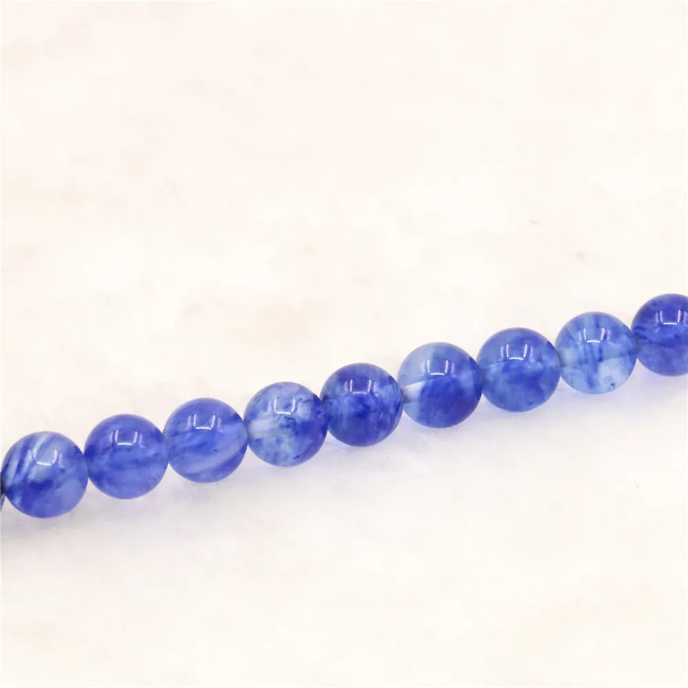 Горячая Натуральный камень голубой турмалин кристалл круглые бусины 4/6/8/10/12 мм
