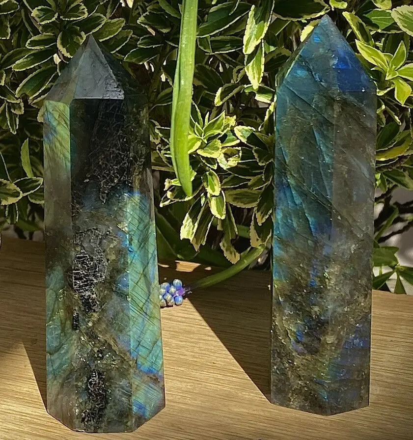 

9-10cm natural Labrador quartz crystal rod tip