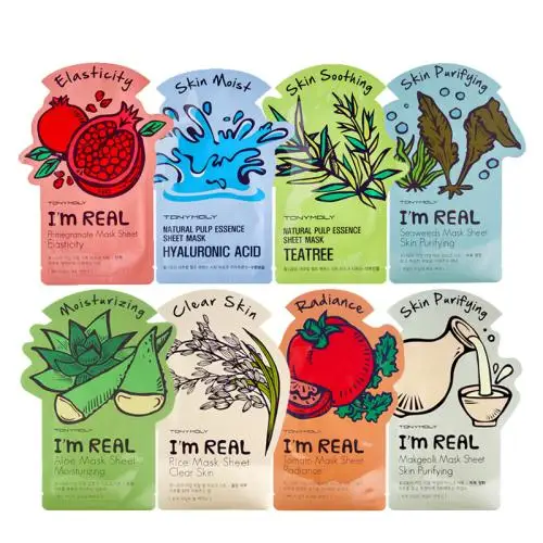 Лицевая маска для лица I'm REAL Tony Moly увлажняющая контроля жирности отбеливающая