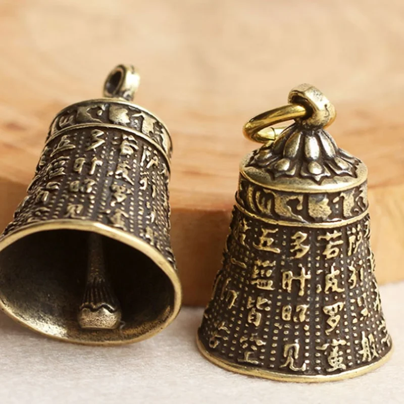 

100% Brass Handicraft die-casting Scripture Car Button Wind Bell Tibetan Bronze Creative Gift home Decoration Pendant