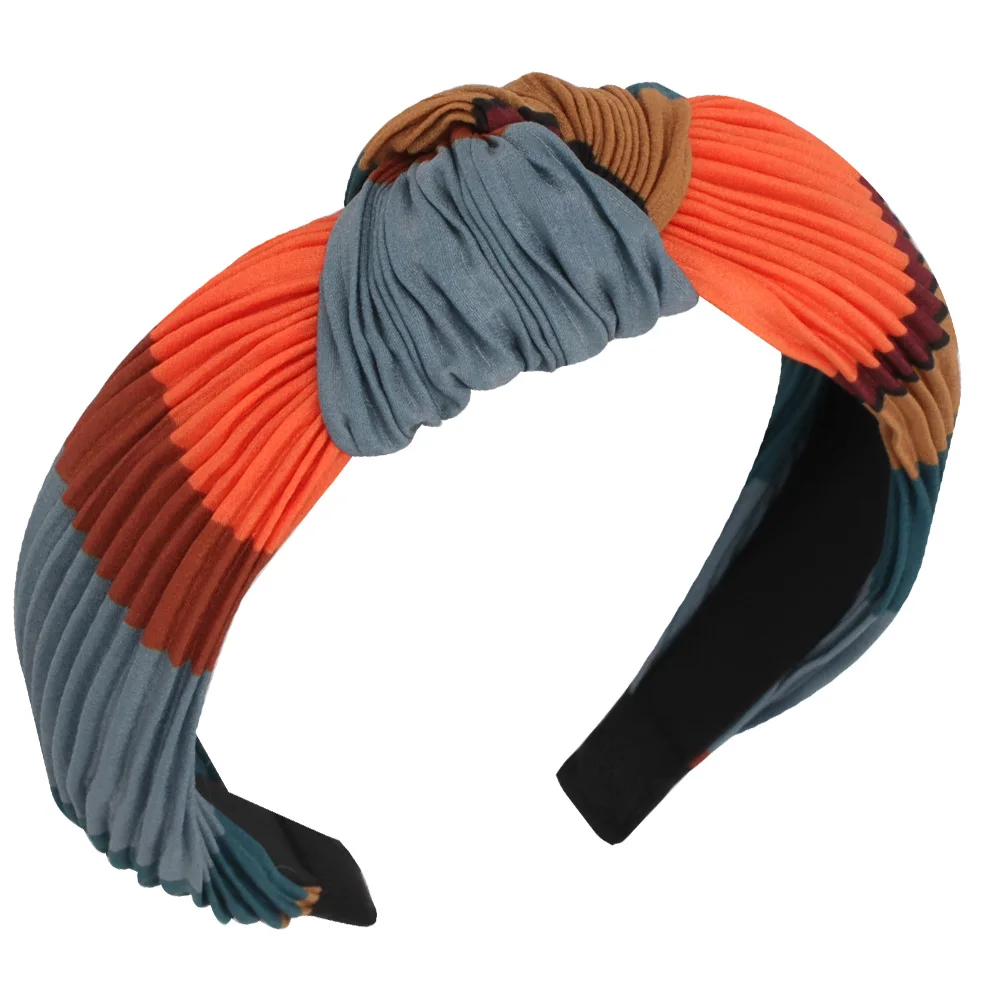 

Colorful Patchwork Simple Women Girls Hairband Hair Band Hoops Wide-edged Headband 2021 Fashion Hair Accessories Headwear
