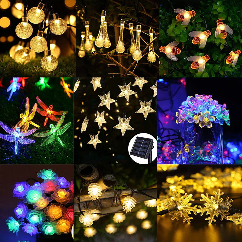 

5M 20 LED Solar Light Christmas Decorations for Home Outdoor Lamp String Lights Xmas Decoration New Year Garland Navidad 2021