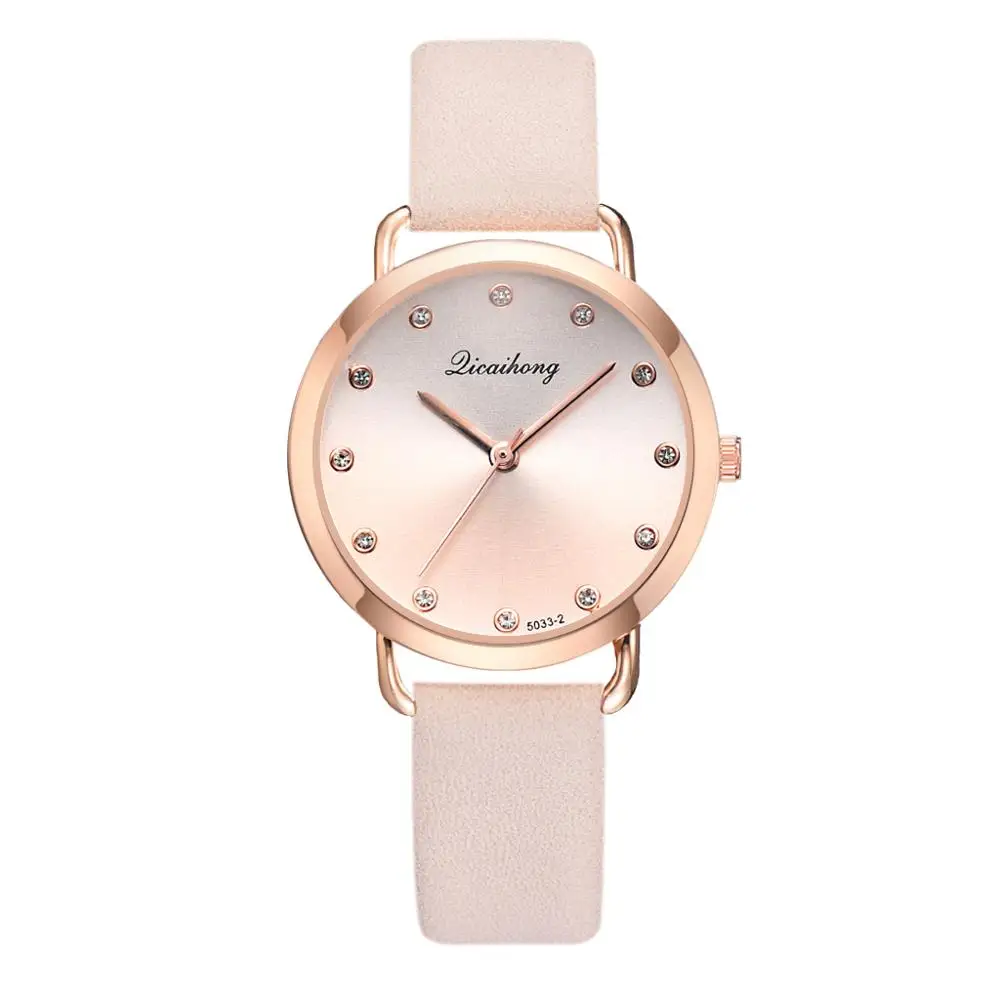 Топ бренд женские часы модные градиентные циферблат кожаный ремешок Reloj Mujer