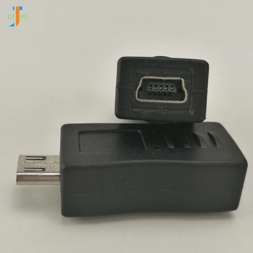 Переходник USB2.0 Mini с 5 контактами Мама на Micro USB папа прямоугольный разъем черный 90