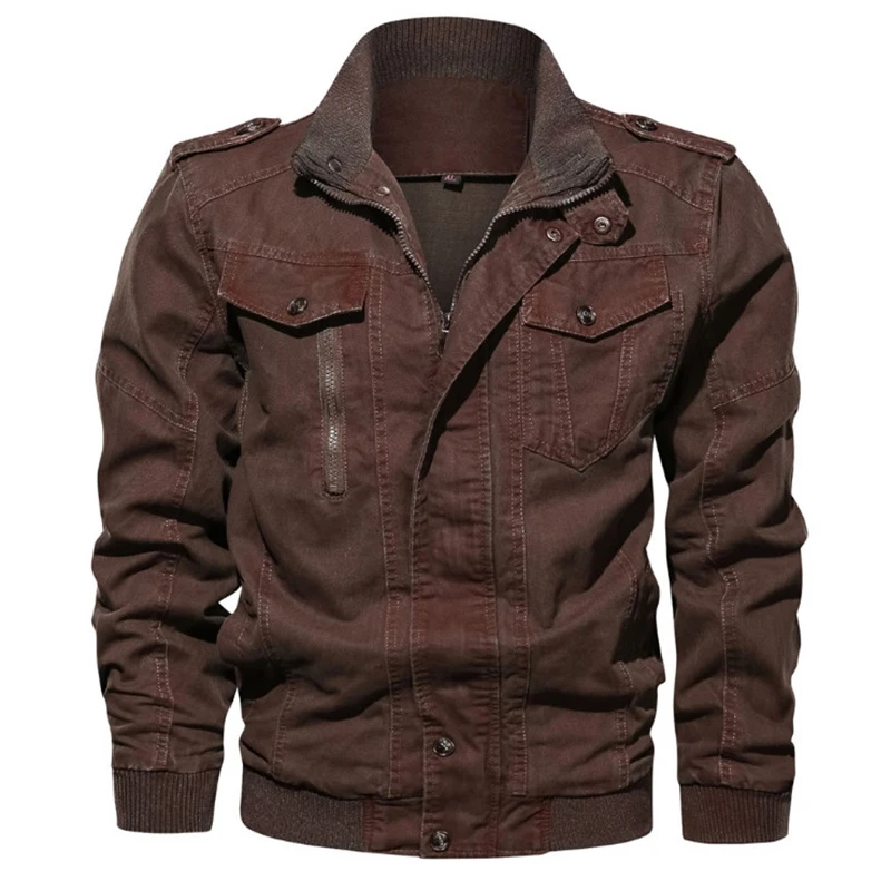 

Newest Military Denim Jacket Coat Men Spring Autumn Zipper Cotton Jackets Male Slim Fit Vintage Denim Coat Big Size 6XL