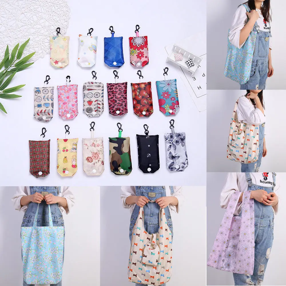 

Large Foldable Pouch Grocery Shoulder Bag Shopping Bags Folding Bags Reusable