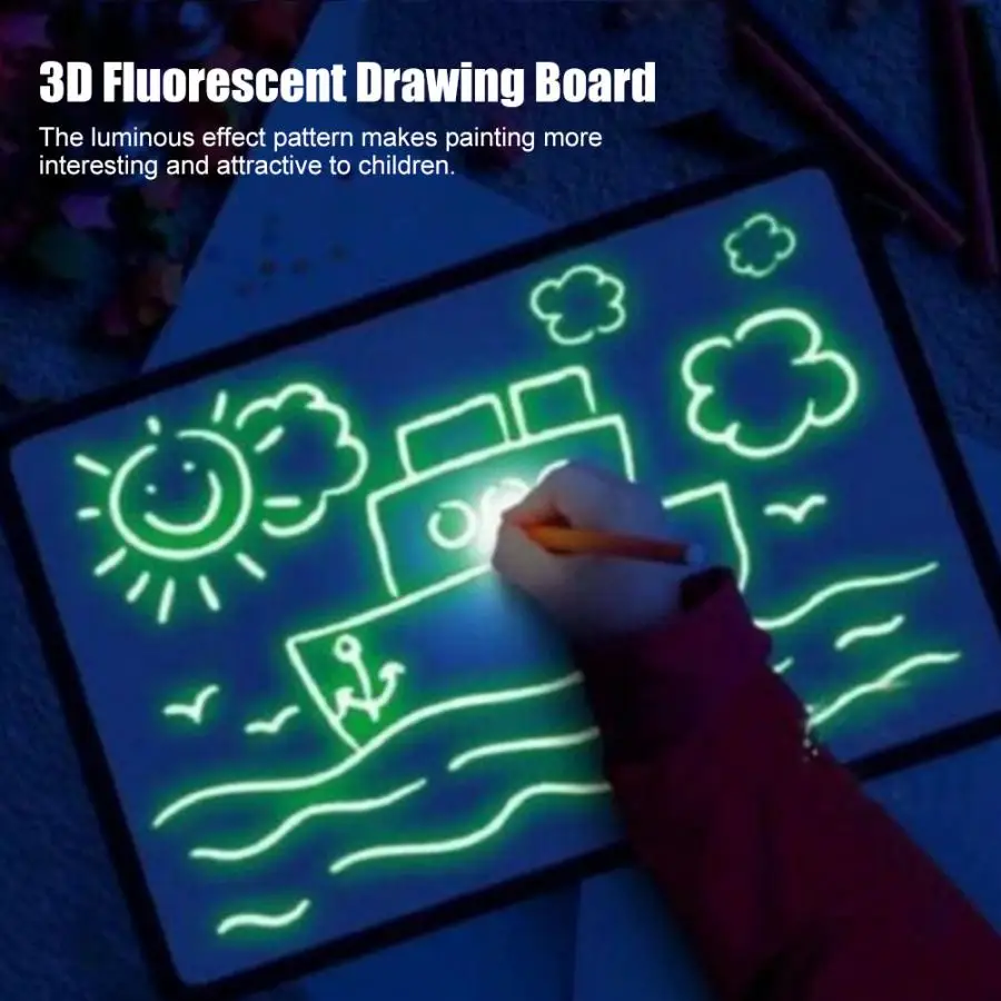 A4 светодиодный светящийся набор игрушек для рисования доска граффити планшет