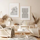 Простые скандинавские абстрактные черно-белые линии волны минималистский ветер нишевые художественные декоративное живописное полотно