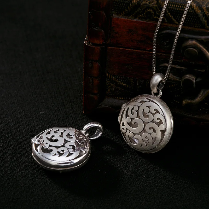 Настоящее 925 пробы Серебряный диффузор ожерелье кулон полый удачный облако фото