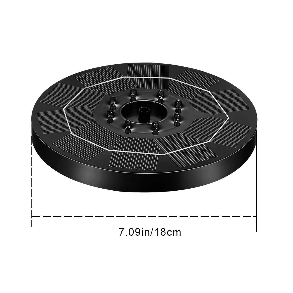 

5V 3W LED Solar Floating Fountain Pump With 6 Nozzles 3000mAh Lithium Battery Solar Powered Water Pump For Patio Pond Garden