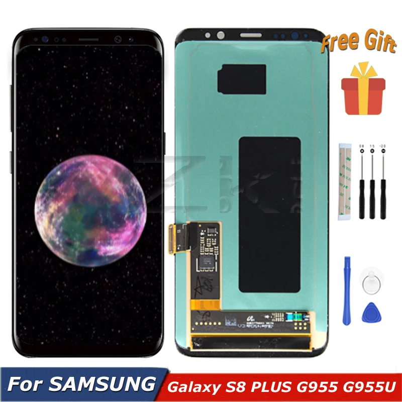 

Сменный сенсорный ЖК-экран для Samsung Galaxy S8 + 6,2 дюйма, Amoled, G955w, G955u, G955f, G955N, с запасными частями