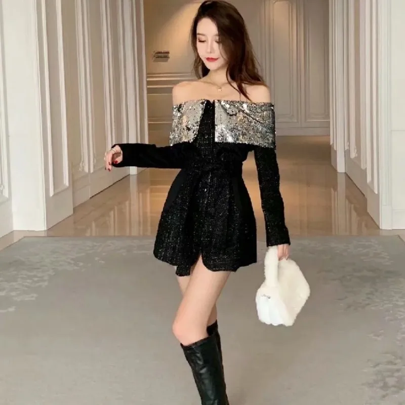 Новая мода подиум 2020 дизайнерское платье женское с вырезом лодочкой и блестками