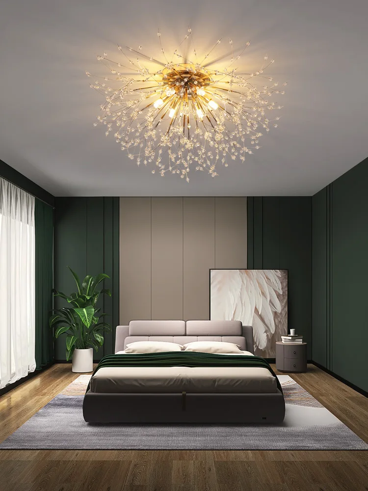 

Bedroom lamp dandelion lamp romantic creative living room crystal lamp Nordic light luxury net red lamp LED decorative lamp