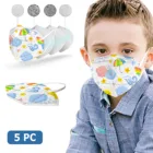 Маска детская одноразовая Пыленепроницаемая в форме рыбы, 5 слоев