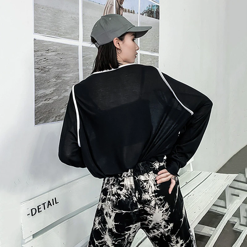 Женская футболка с длинным рукавом и круглым вырезом в Корейском стиле | одежда