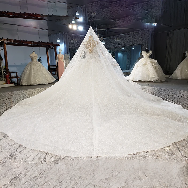 HTL2104 Long Sleeve Luxurious Sweetheart Crystal Beading Sequined Wedding Dress 2021 For Woman Ball Gowns