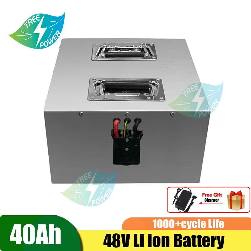 

48V 40AH li ion intelligent robot AGV battery pack handling car electric car sightseeing car forklift lithium battery+5A charger