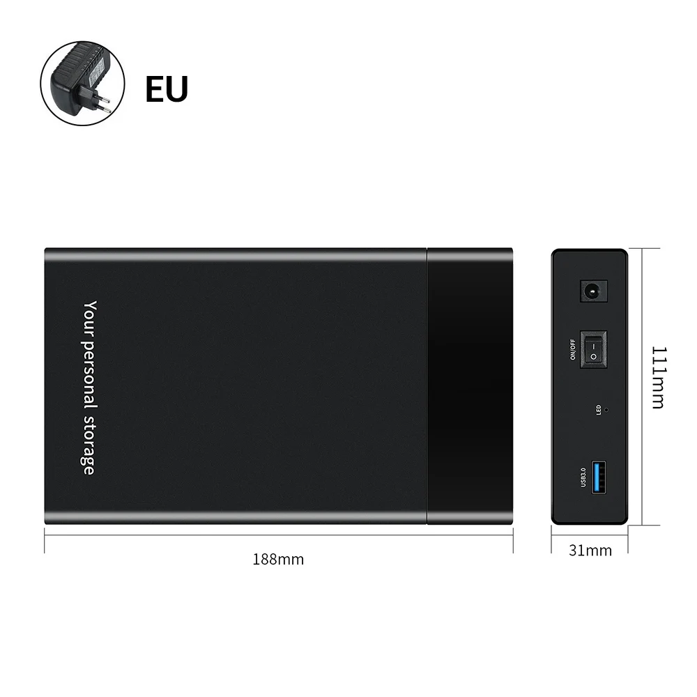 

2.5/3.5 inch HDD Case USB 3.0 to SATA III External Hard Drive Enclosure USB Hard Disk Box 6Gbps SSD Case for Windows/Linux