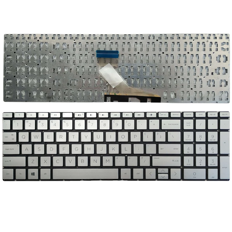 Новая клавиатура для ноутбука HP Pavilion 15-da0074nr 15-da0076nr 15-da0077nr 15-da0078nr серебристо-черная