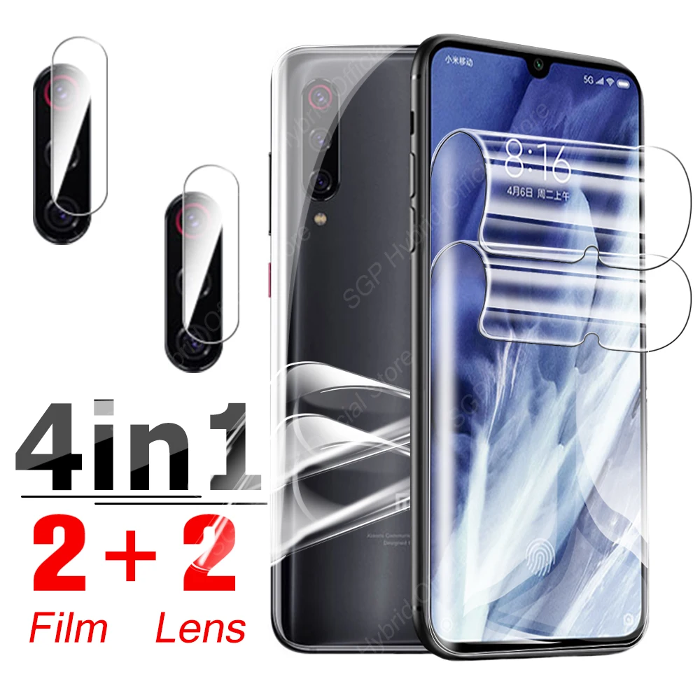 

4 In 1 Screen Protective Hydrogel Film For Xiaomi Mi A3 A1 A2 Lite 5X 6X A 1 2 3 5 X Mia3 Soft Glass Lens Back Camera Protector
