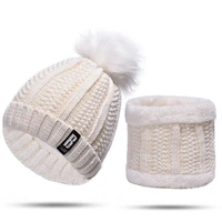 new winter hats women with bib cute warm velvet wool hat female thicking riding windproof knit hat skullies beanie caps set
