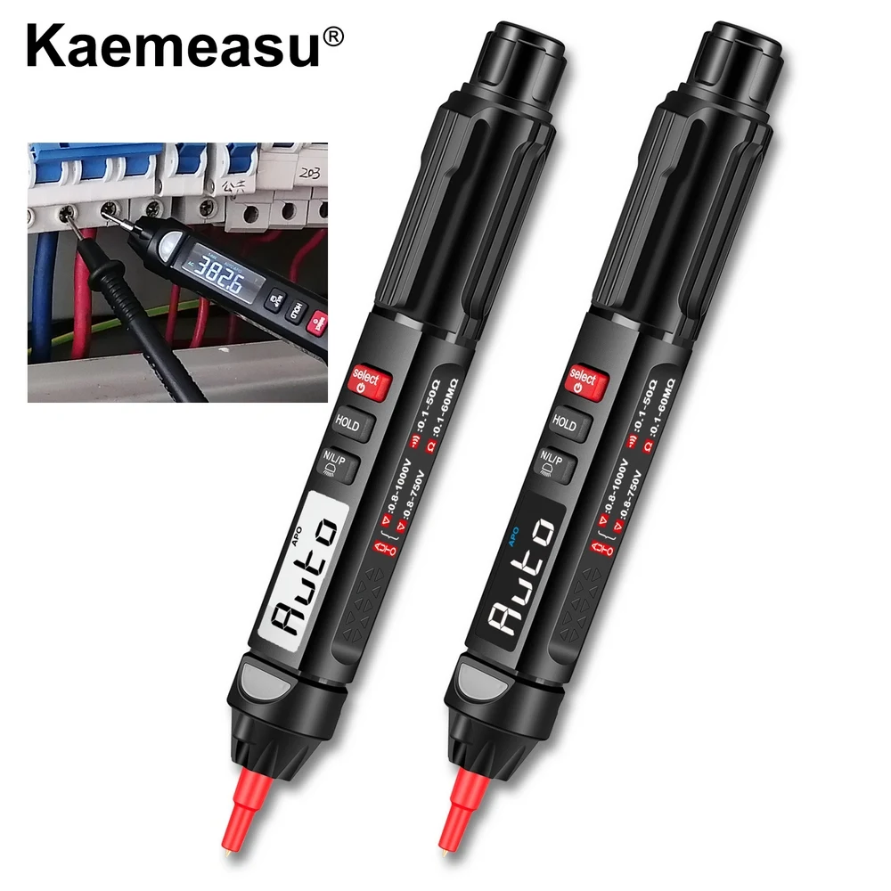 

Цифровой мультиметр DM07B, KM-DM07A, миниатюрный смарт-мультиметр с NCV, Бесконтактный, AC/DC, сопротивление напряжения, емкость, Гц, тестер