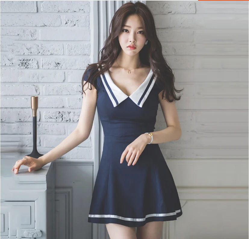 Весна лето 2020 модное женское платье с матросским воротником женские сексуальные