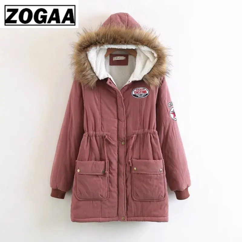 ZOGAA зимнее хлопковое пальто для женщин Тонкая зимняя верхняя одежда стеганая