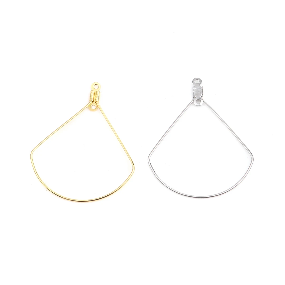 

10 PCs 304 Stainless Steel Earrings Fan-shaped Fashion Simple Earrings For Women Diy Exaggerated Ear Jewelry Making Findings