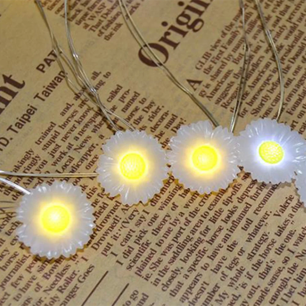 Little Daisy Fairy String Light Battery Powered Garland 2M 20LEDS for Wedding Holiday Indoor Outdoor Decoration | Лампы и освещение