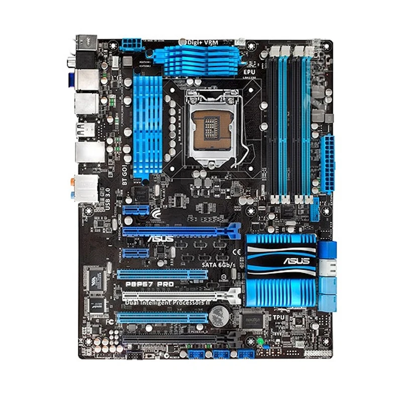 

ASUS P8P67 PRO LGA 1155 Intel P67 десктопная материнская плата DDR3 32 Гб 2200 (OC) Поддержка 3770K 3570K процессор 3 × PCI-E X16 SATA3 USB3.0 ATX